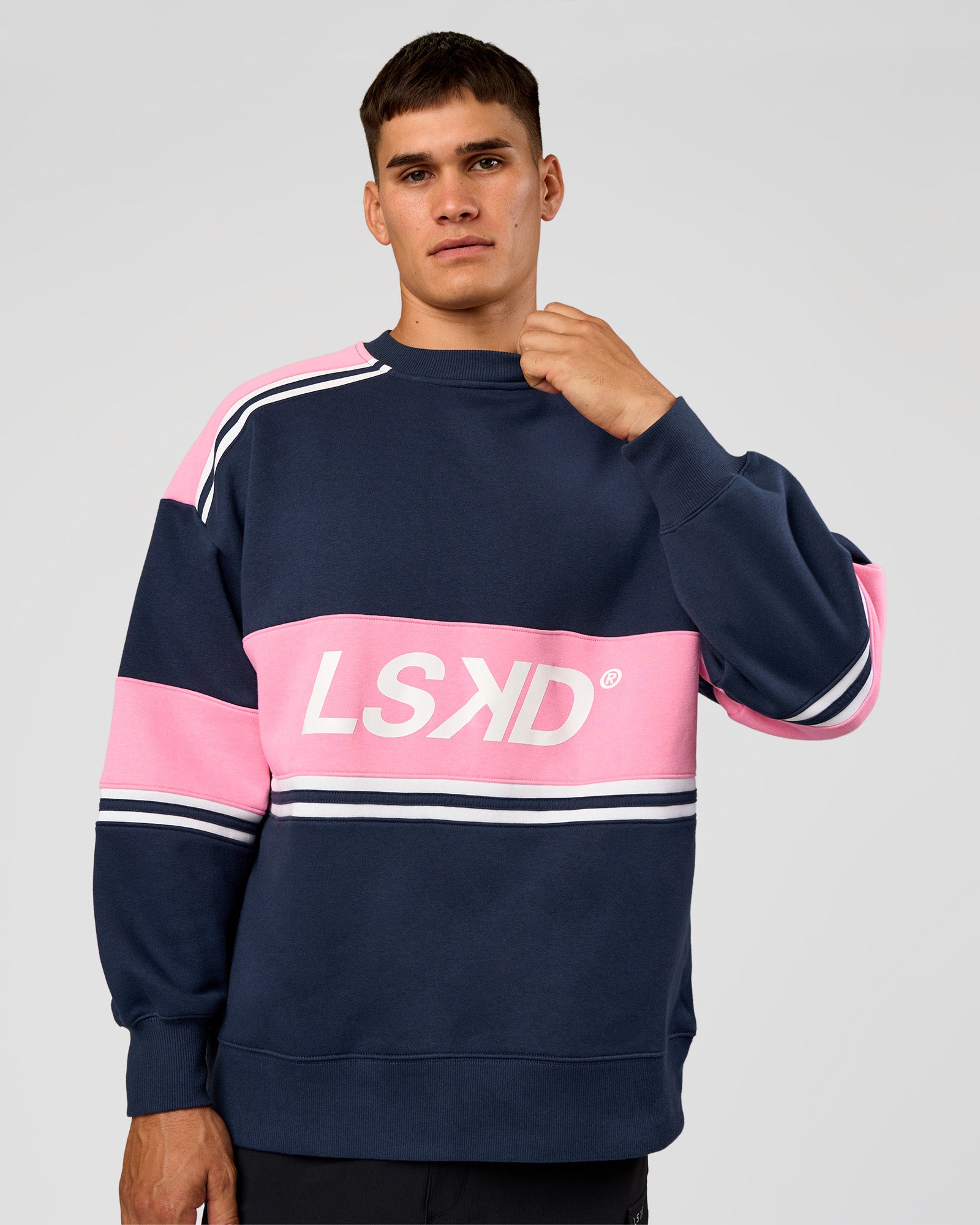 A-Team Sweater Oversize - Future Navy-Candy Pink
