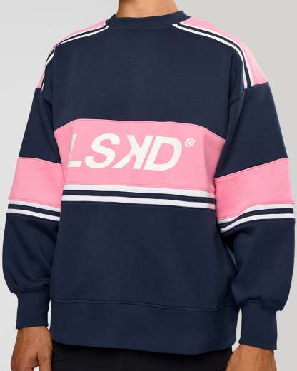 A-Team Sweater Oversize - Future Navy-Candy Pink