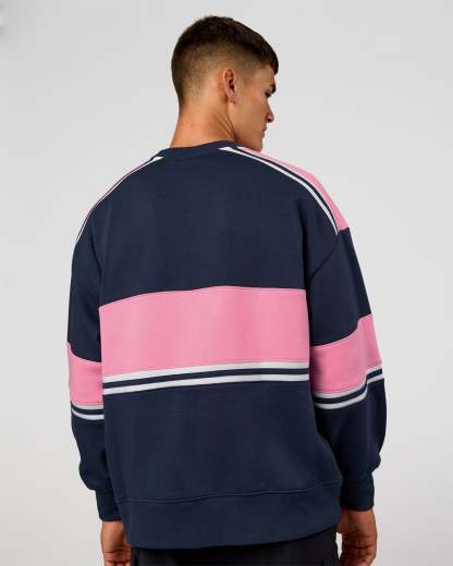 A-Team Sweater Oversize - Future Navy-Candy Pink