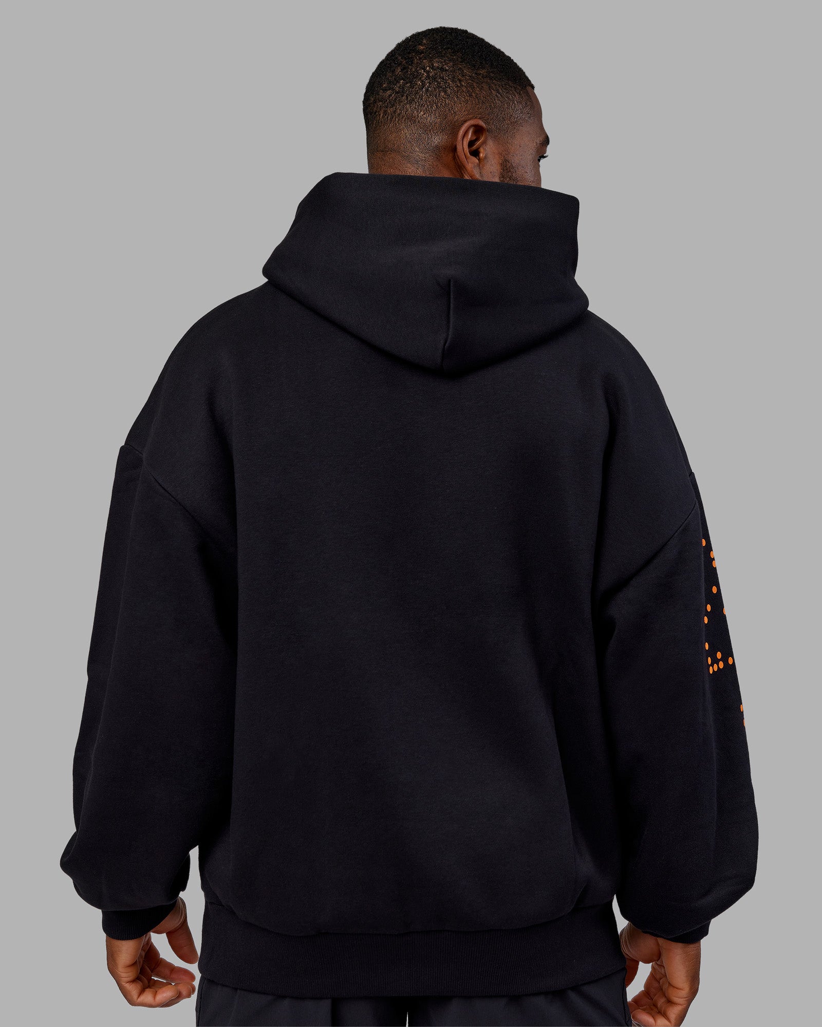 Hyped Unisex Oversized Hoodie - Black-Vibrant Orange