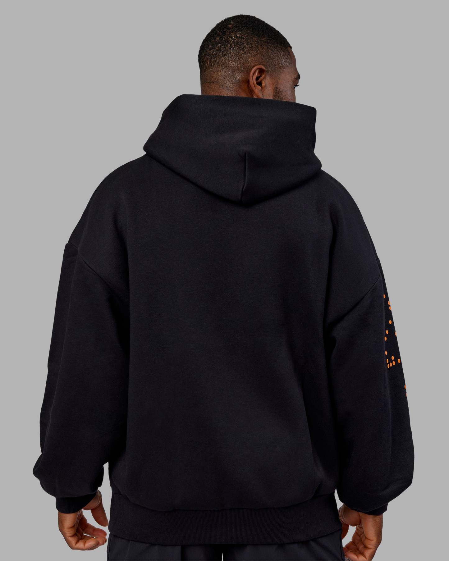 Hyped Unisex Oversized Hoodie - Black-Vibrant Orange