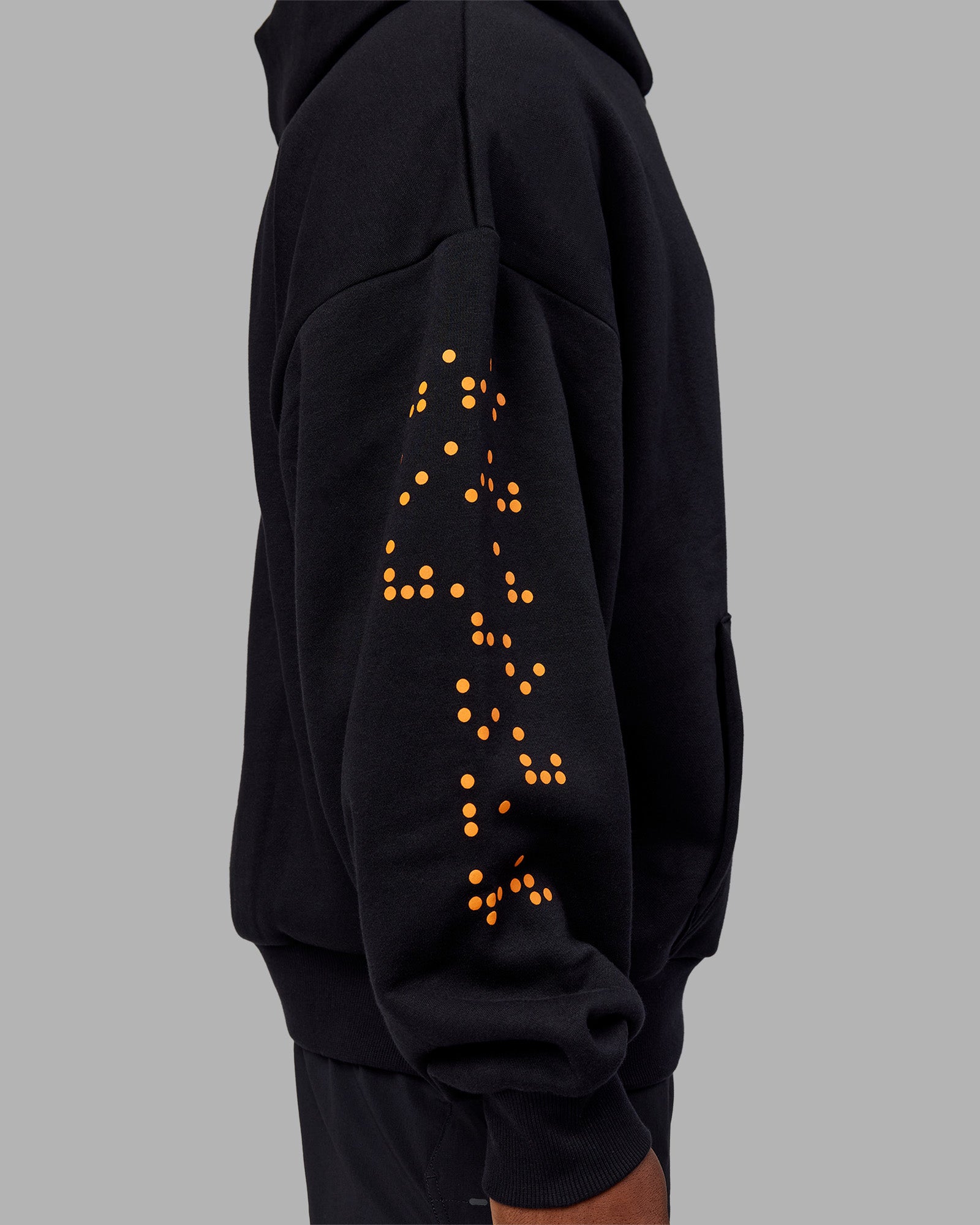 Hyped Unisex Oversized Hoodie - Black-Vibrant Orange