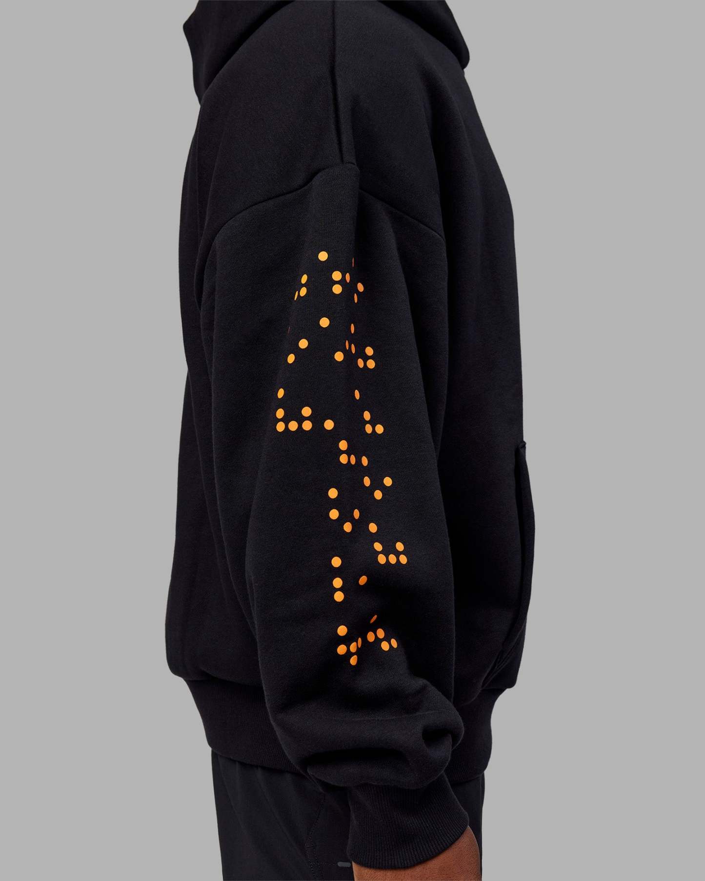 Hyped Unisex Oversized Hoodie - Black-Vibrant Orange