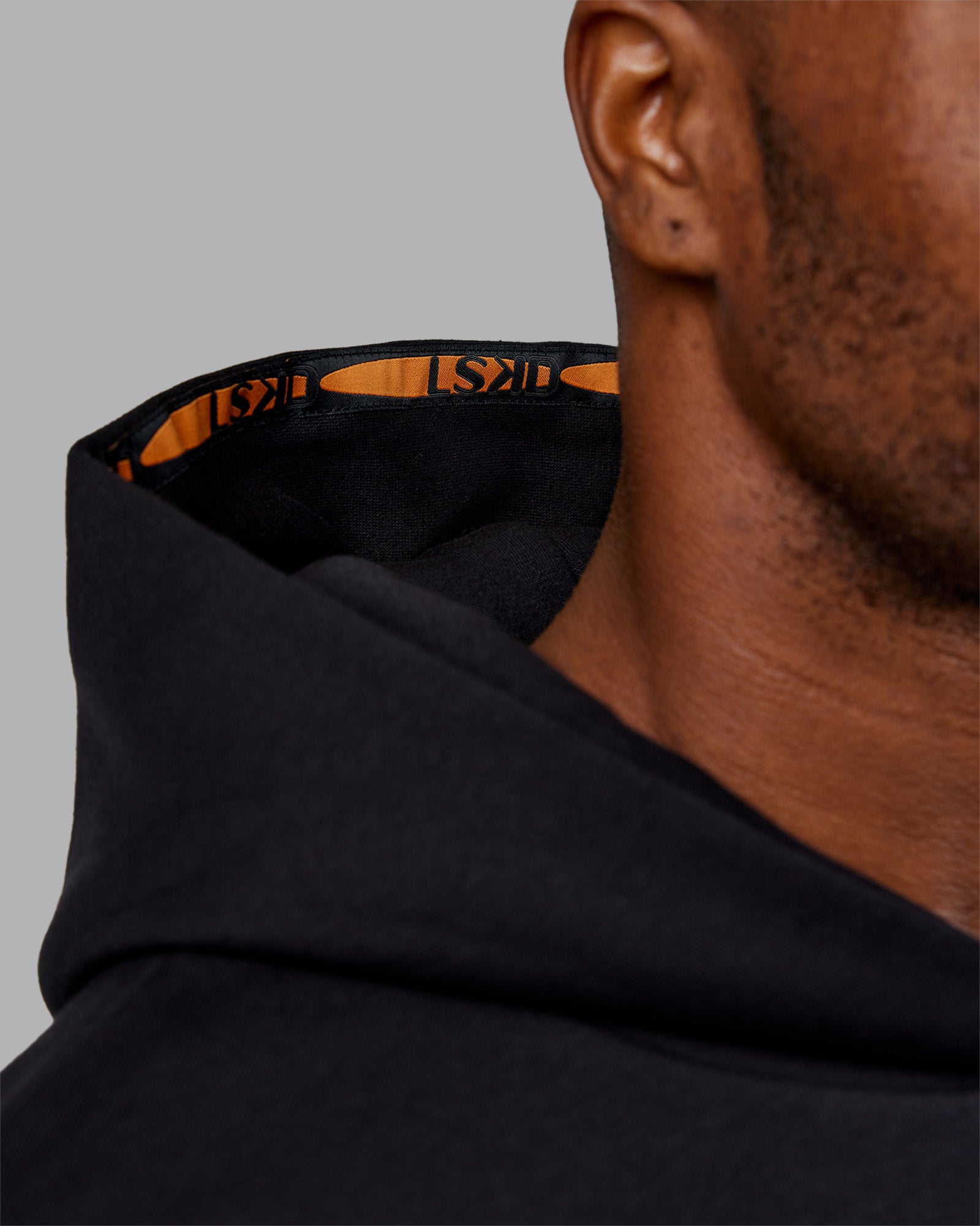 Hyped Unisex Oversized Hoodie - Black-Vibrant Orange