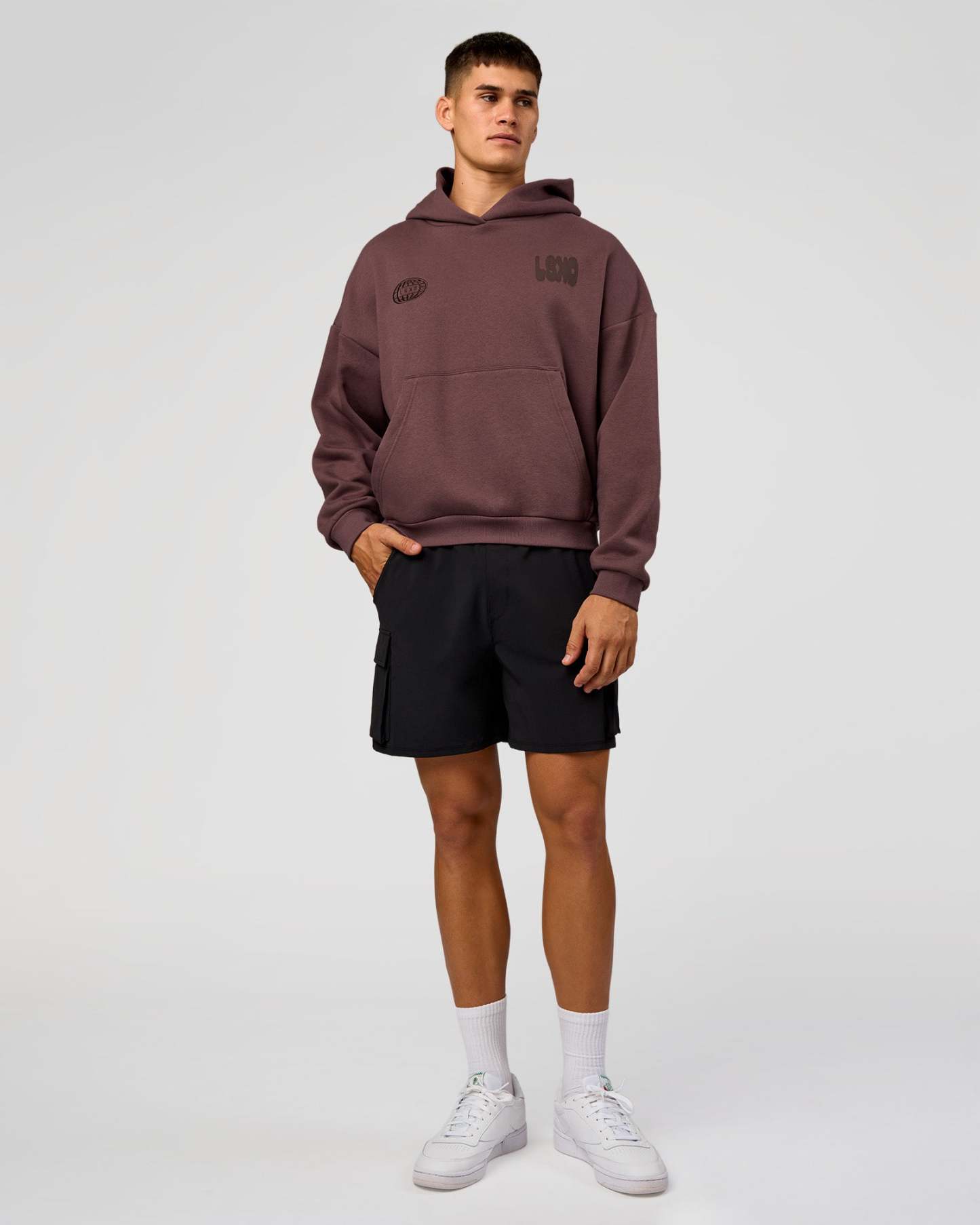 Static Grit Unisex Boxy Hoodie - Cocoa Powder-Hot Chocolate