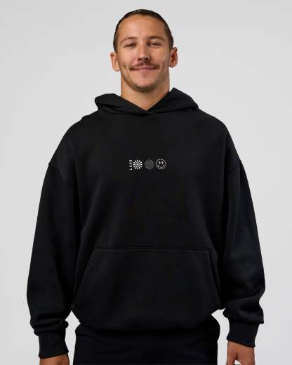 Trust The Process Unisex Oversized Hoodie - Black-White