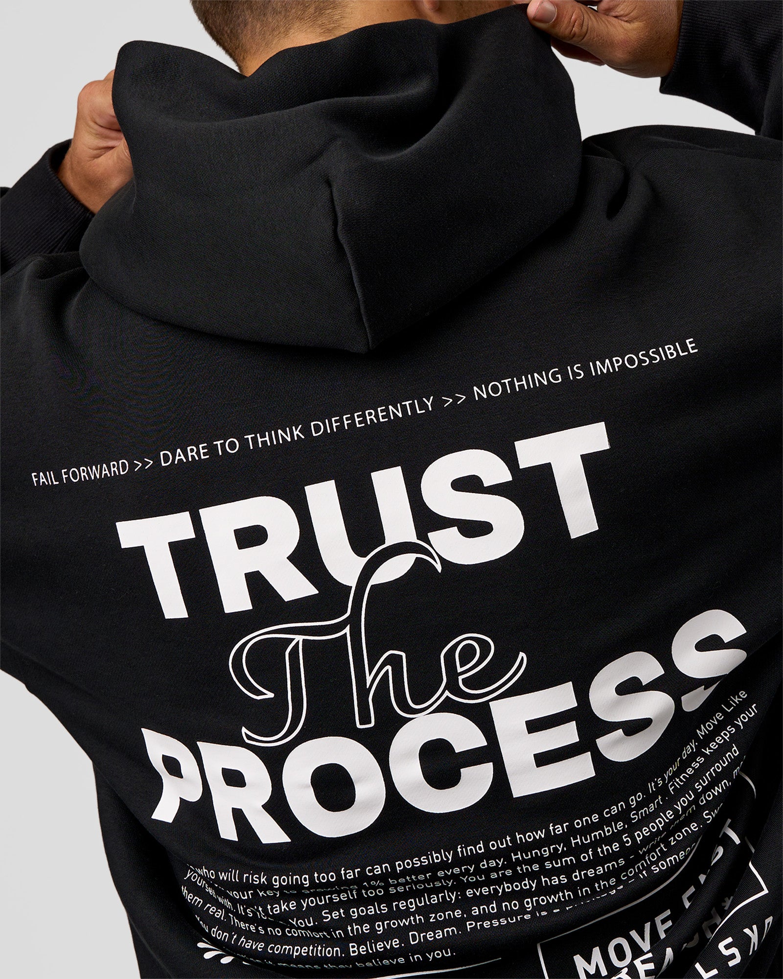 Trust The Process Unisex Oversized Hoodie - Black-White