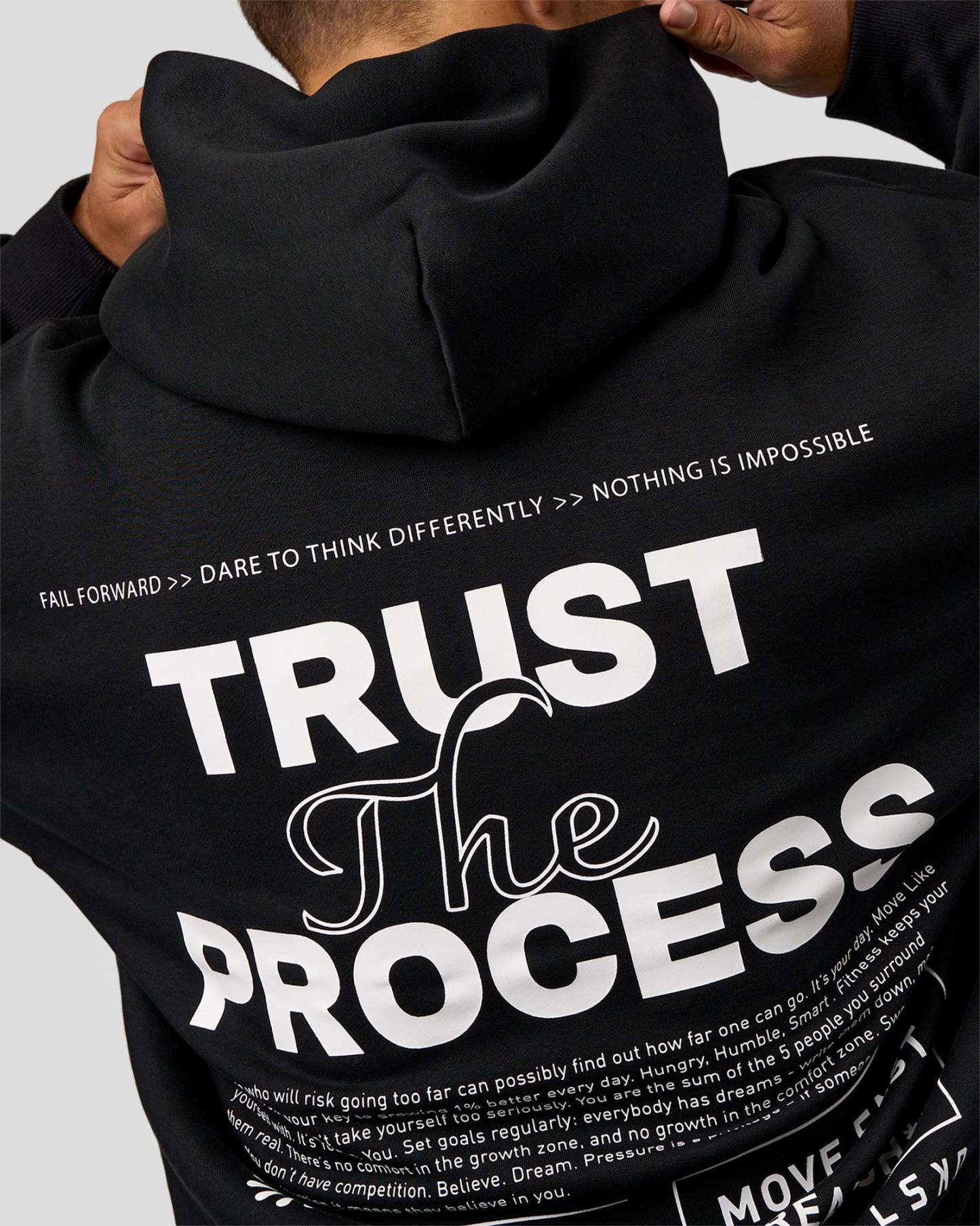 Trust The Process Unisex Oversized Hoodie - Black-White