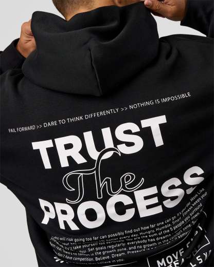 Trust The Process Unisex Oversized Hoodie - Black-White