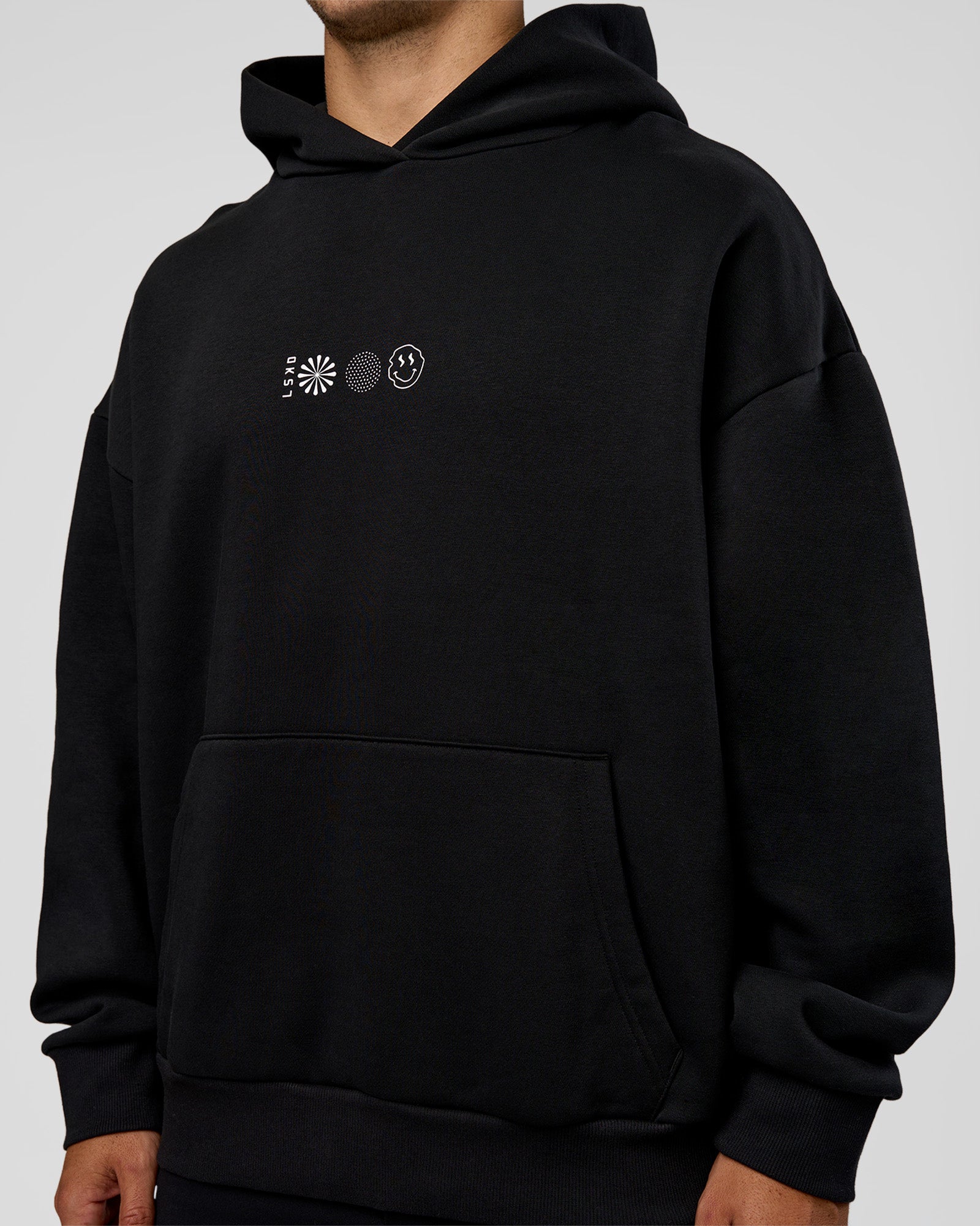 Trust The Process Unisex Oversized Hoodie - Black-White