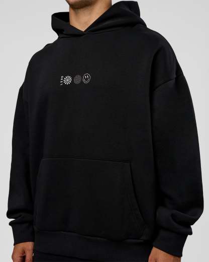 Trust The Process Unisex Oversized Hoodie - Black-White