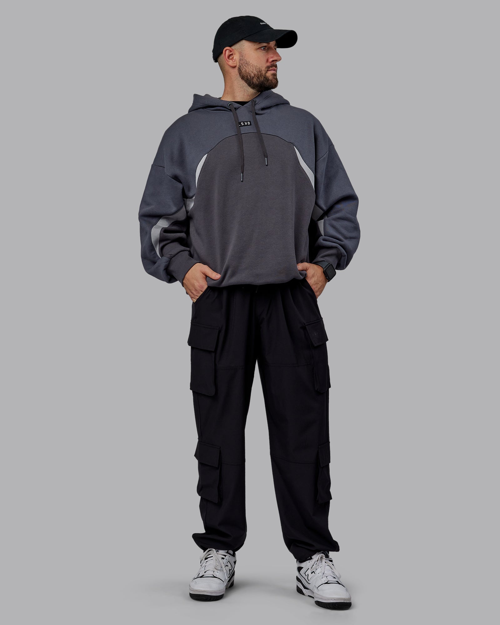 Y2K Concept Panel Hoodie - Asphalt-Turbulance