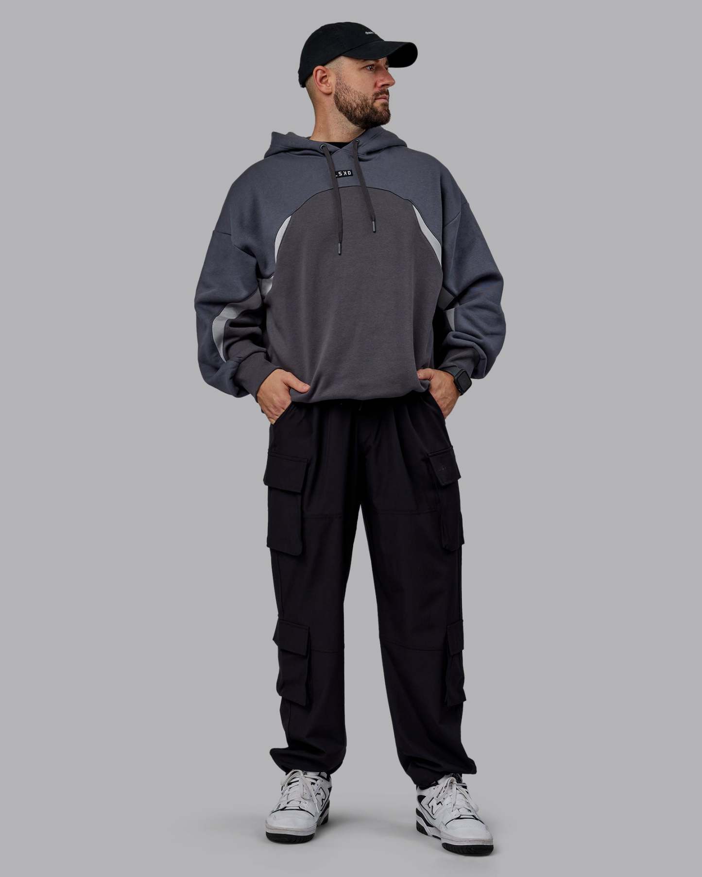 Y2K Concept Panel Hoodie - Asphalt-Turbulance