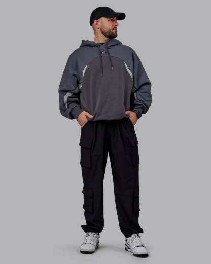 Y2K Concept Panel Hoodie - Asphalt-Turbulance
