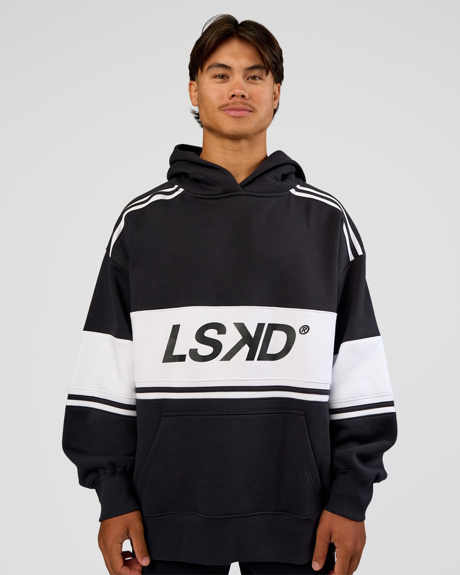 A-Team Oversized Hoodie - Caviar-White