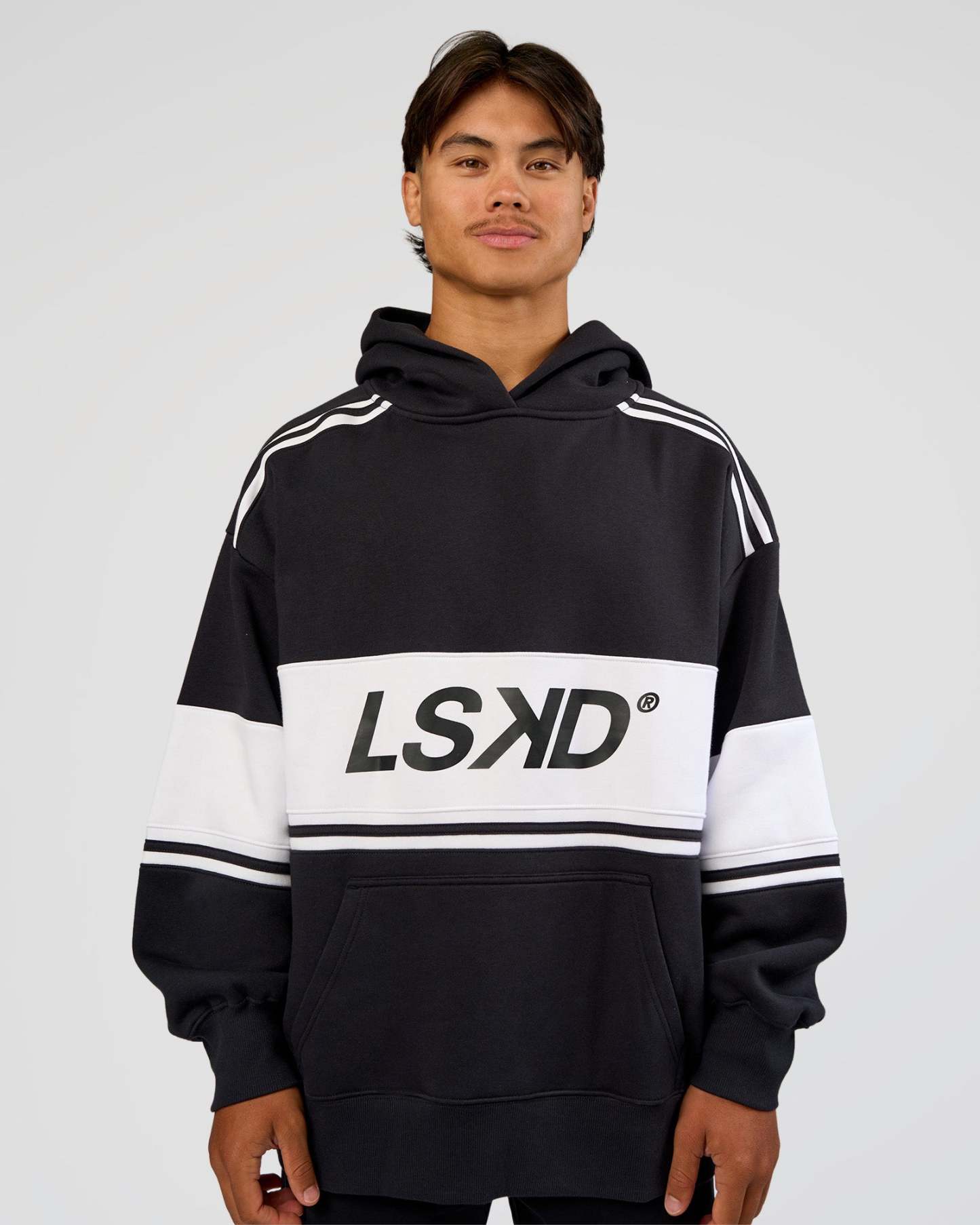 A-Team Oversized Hoodie - Caviar-White