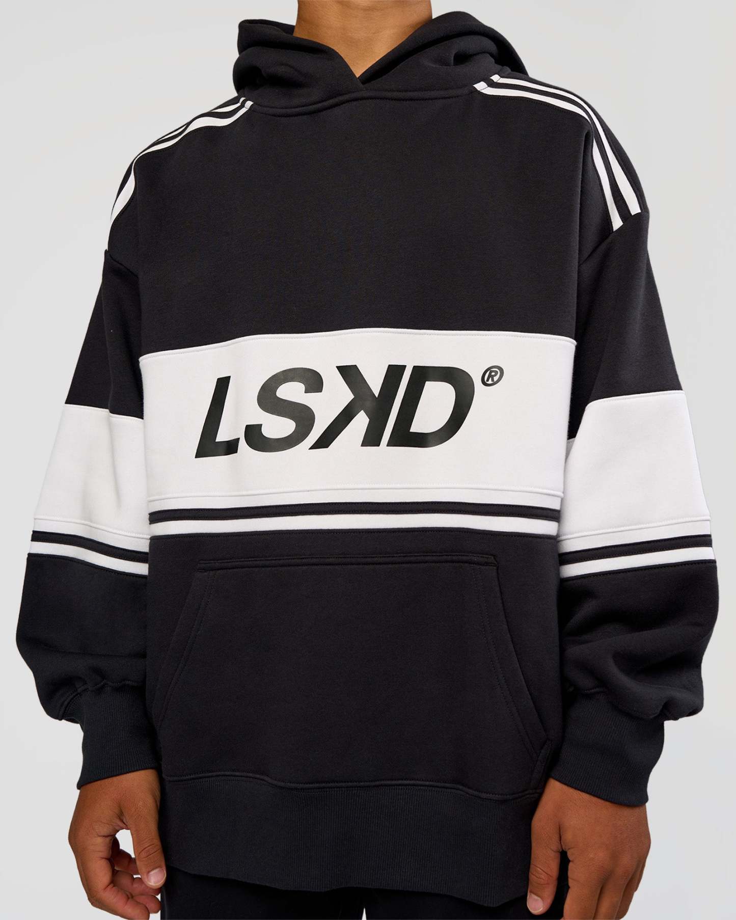 A-Team Oversized Hoodie - Caviar-White