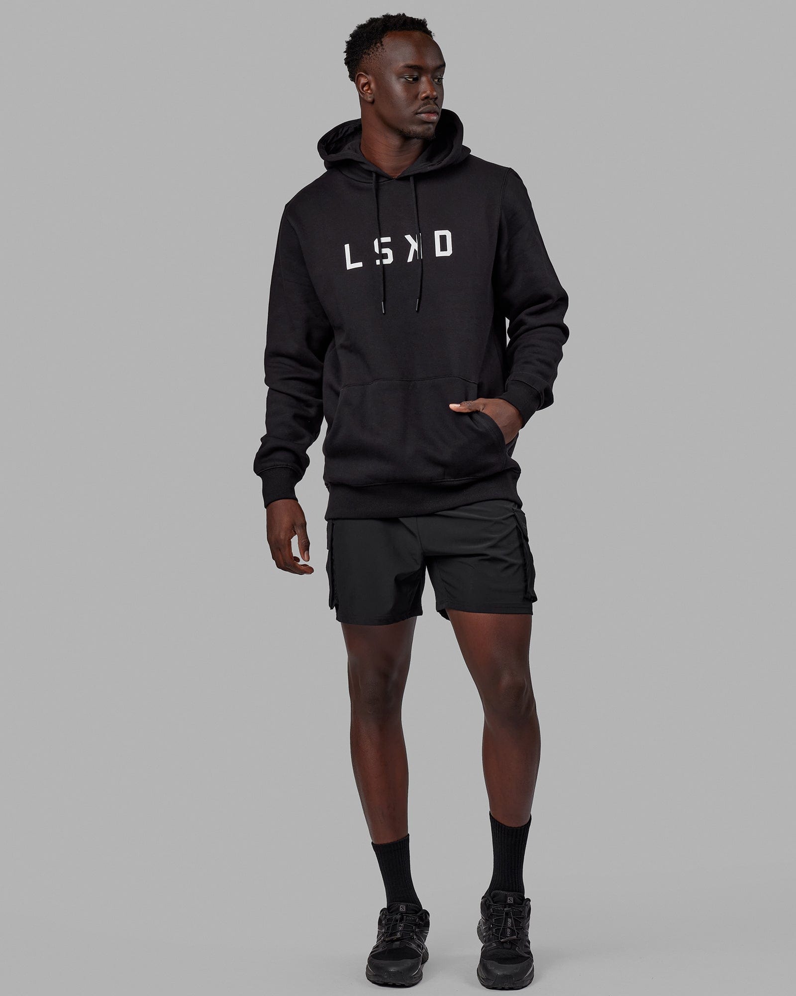 Structure Hoodie - Black-White