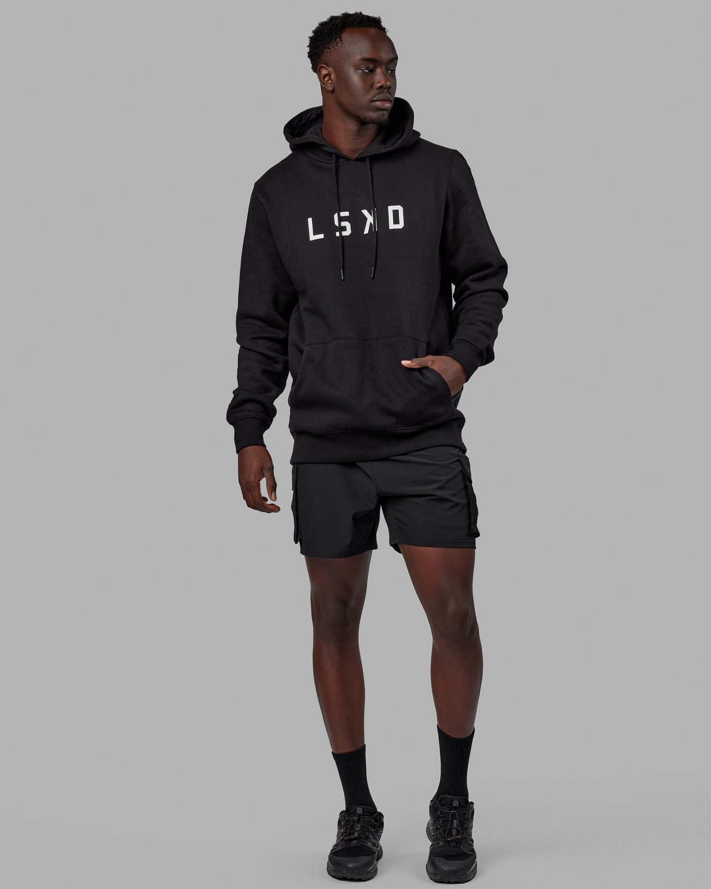 Structure Hoodie - Black-White