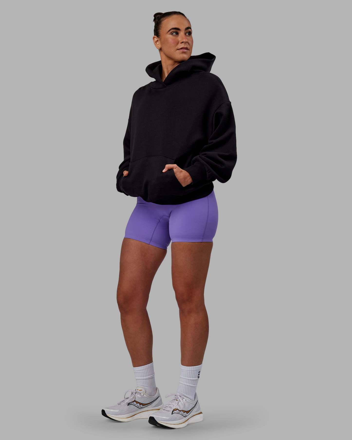 Keep on Running Oversize Hoodie - Black-White