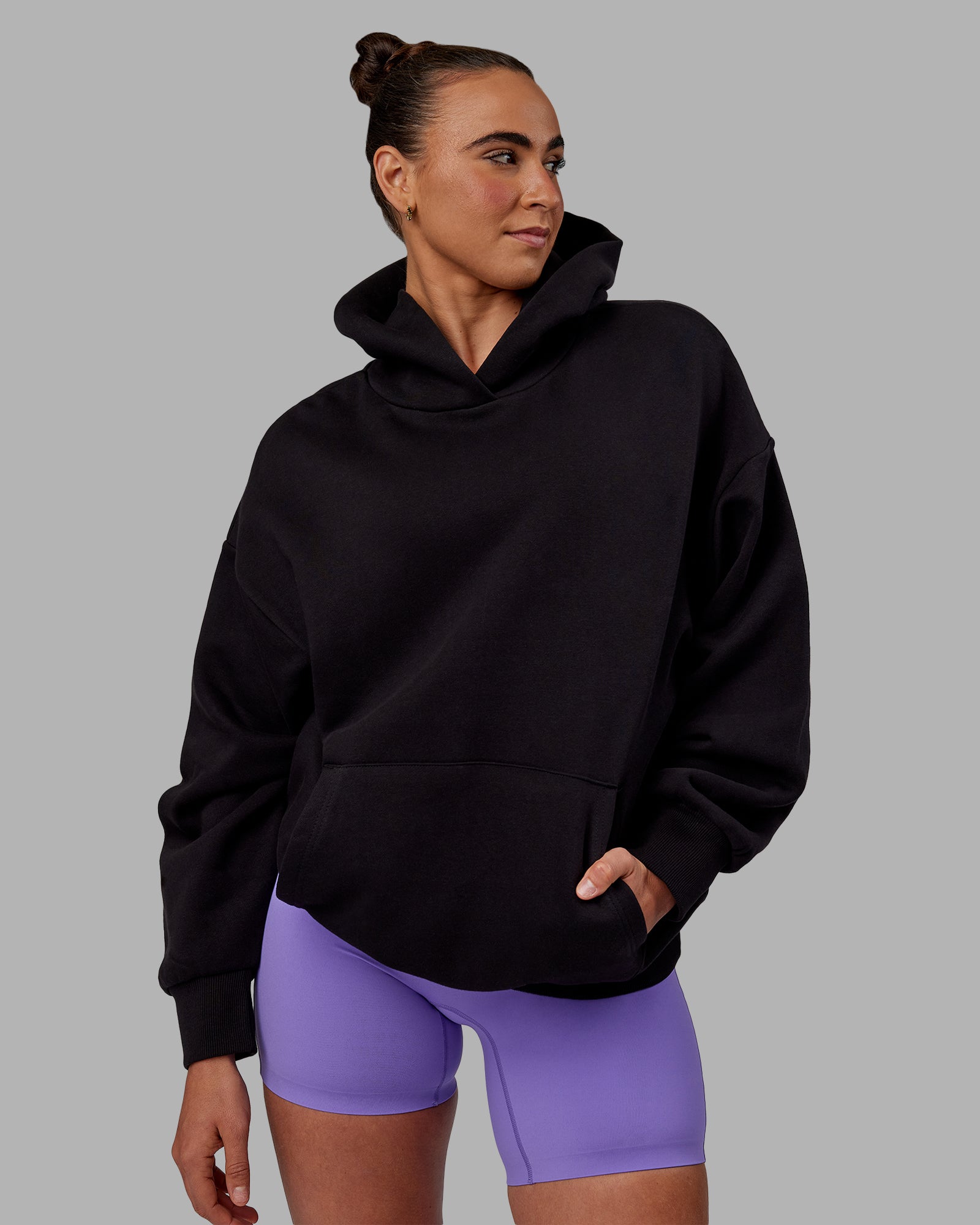 Keep on Running Oversize Hoodie - Black-White