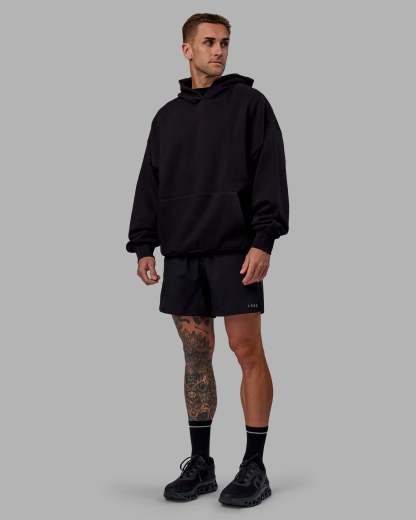Keep on Running Oversize Hoodie - Black-White