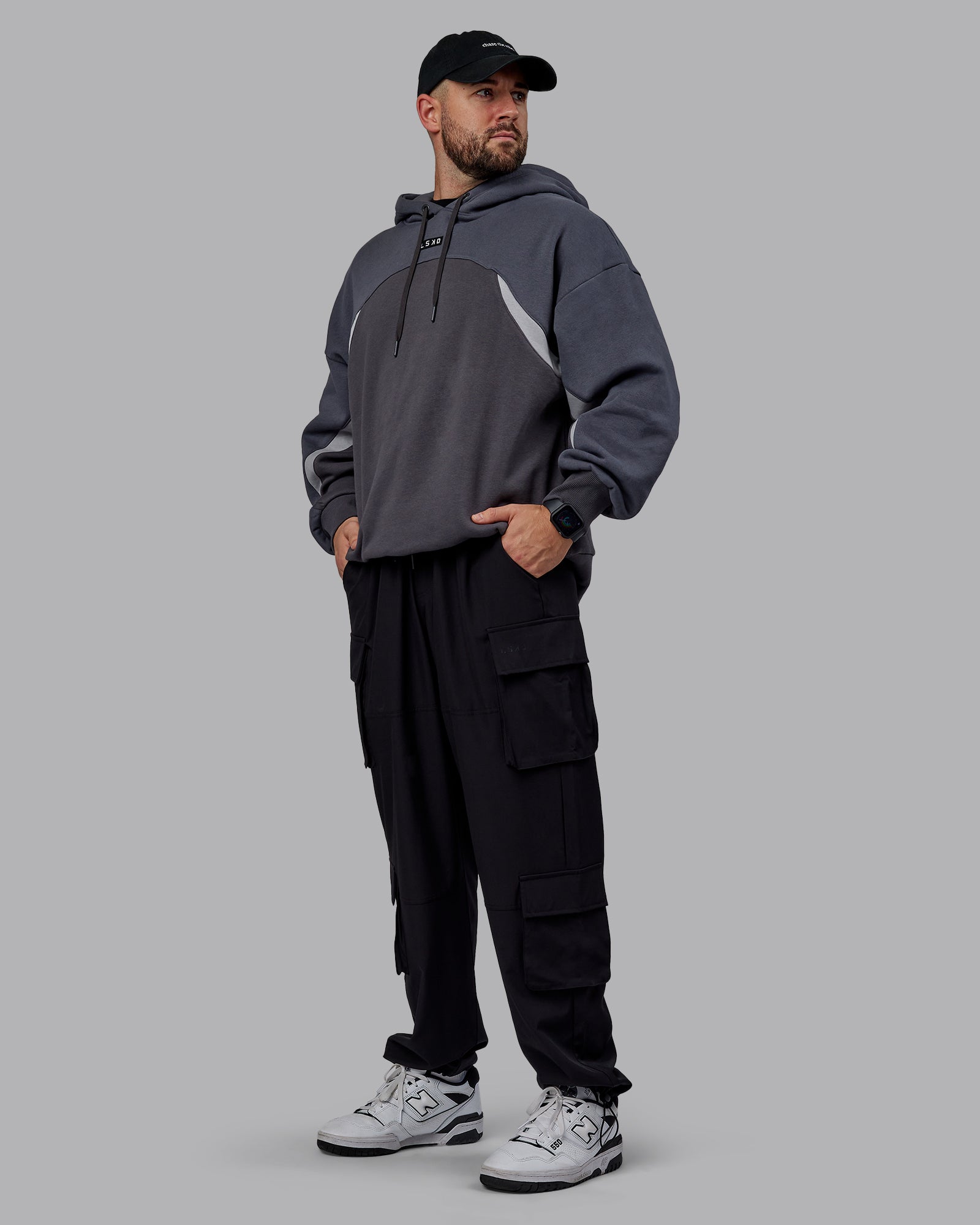 Y2K Concept Panel Hoodie - Asphalt-Turbulance
