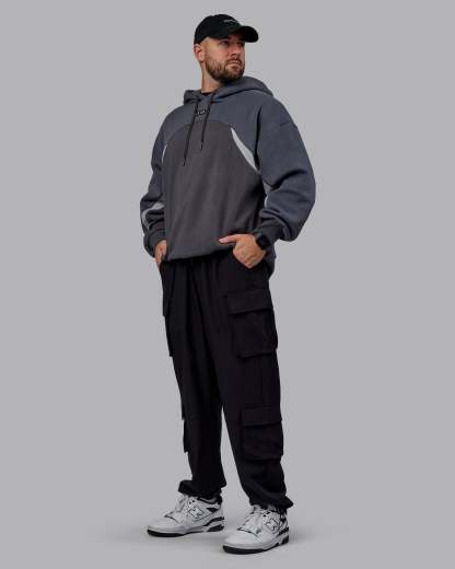 Y2K Concept Panel Hoodie - Asphalt-Turbulance