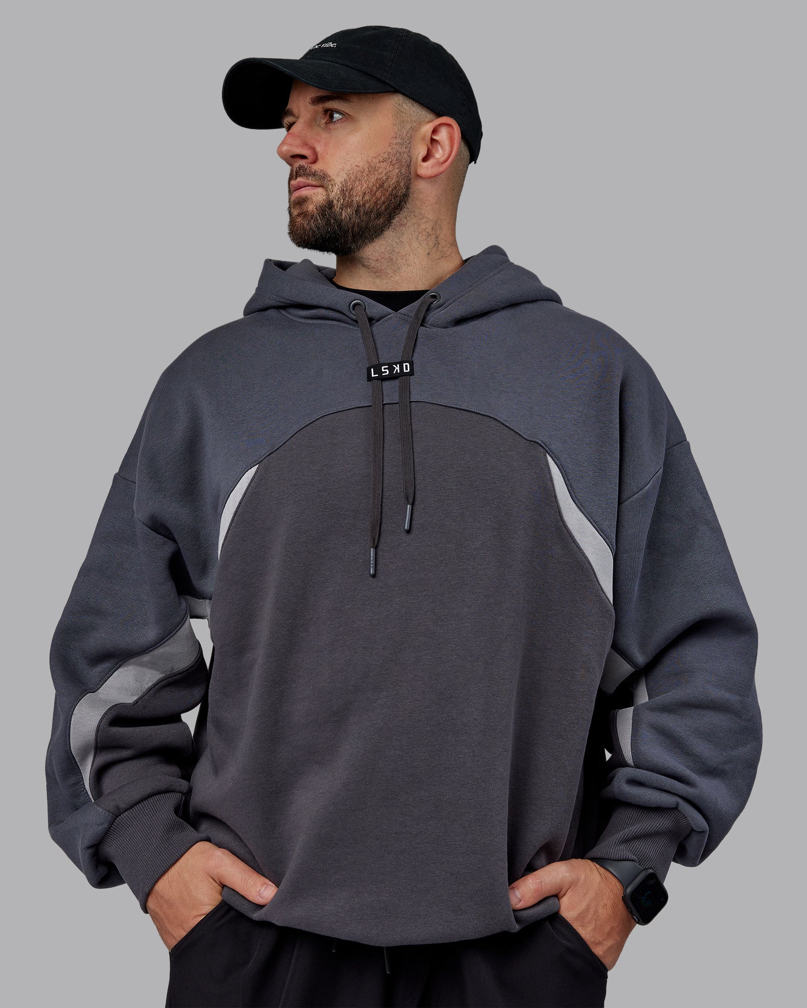 Y2K Concept Panel Hoodie - Asphalt-Turbulance