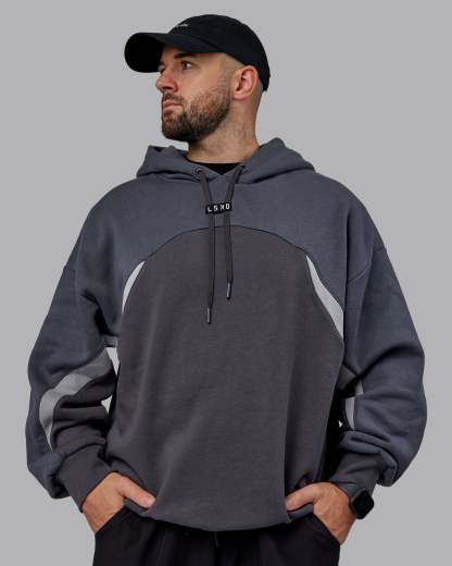 Y2K Concept Panel Hoodie - Asphalt-Turbulance