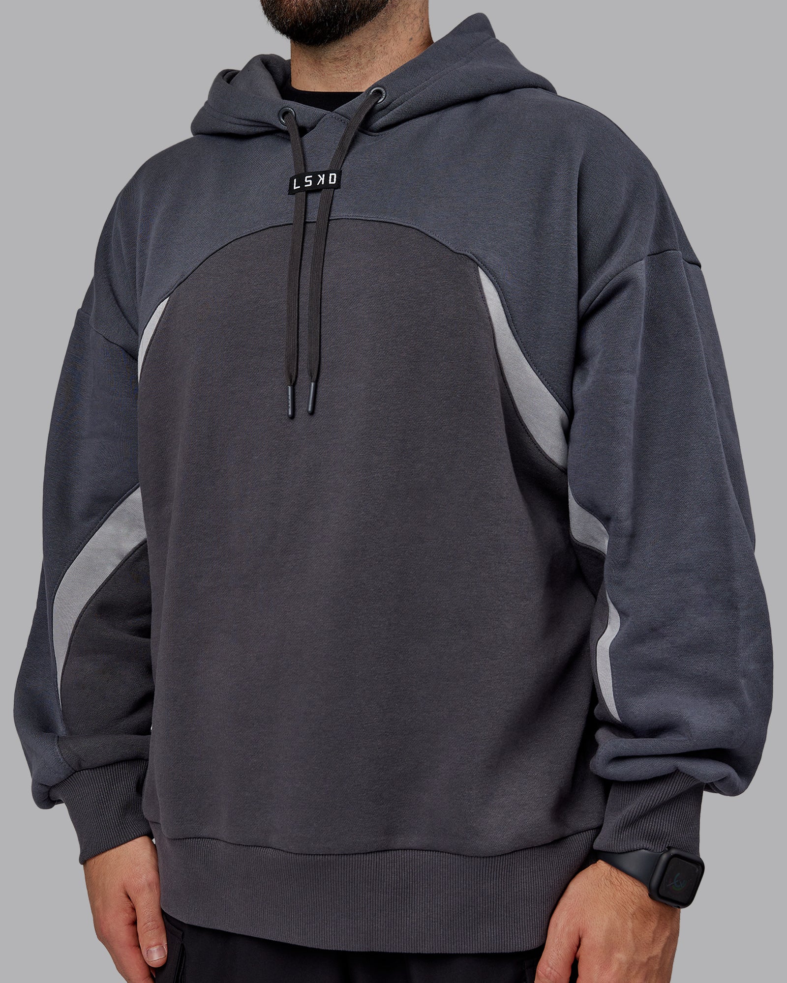 Y2K Concept Panel Hoodie - Asphalt-Turbulance