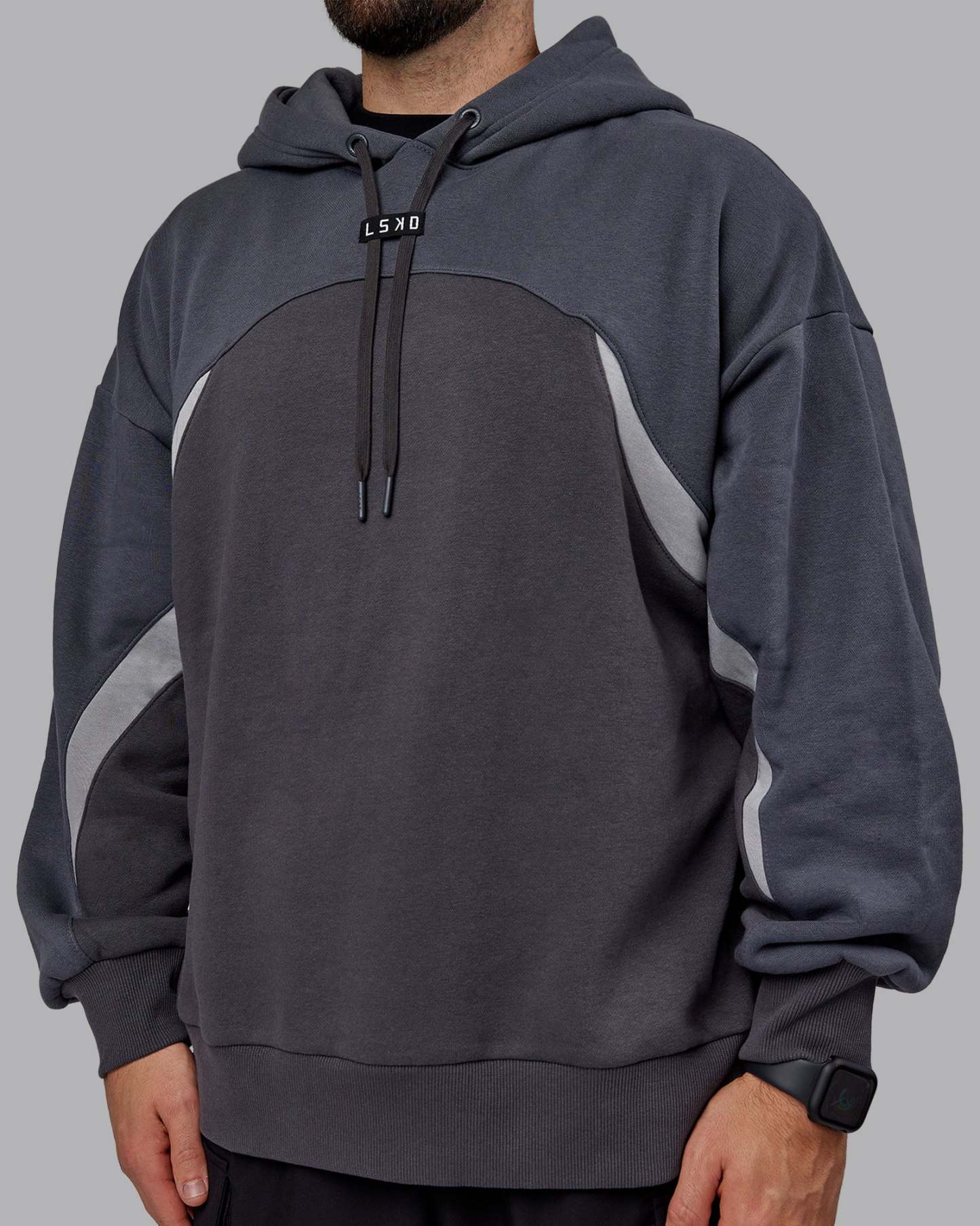 Y2K Concept Panel Hoodie - Asphalt-Turbulance
