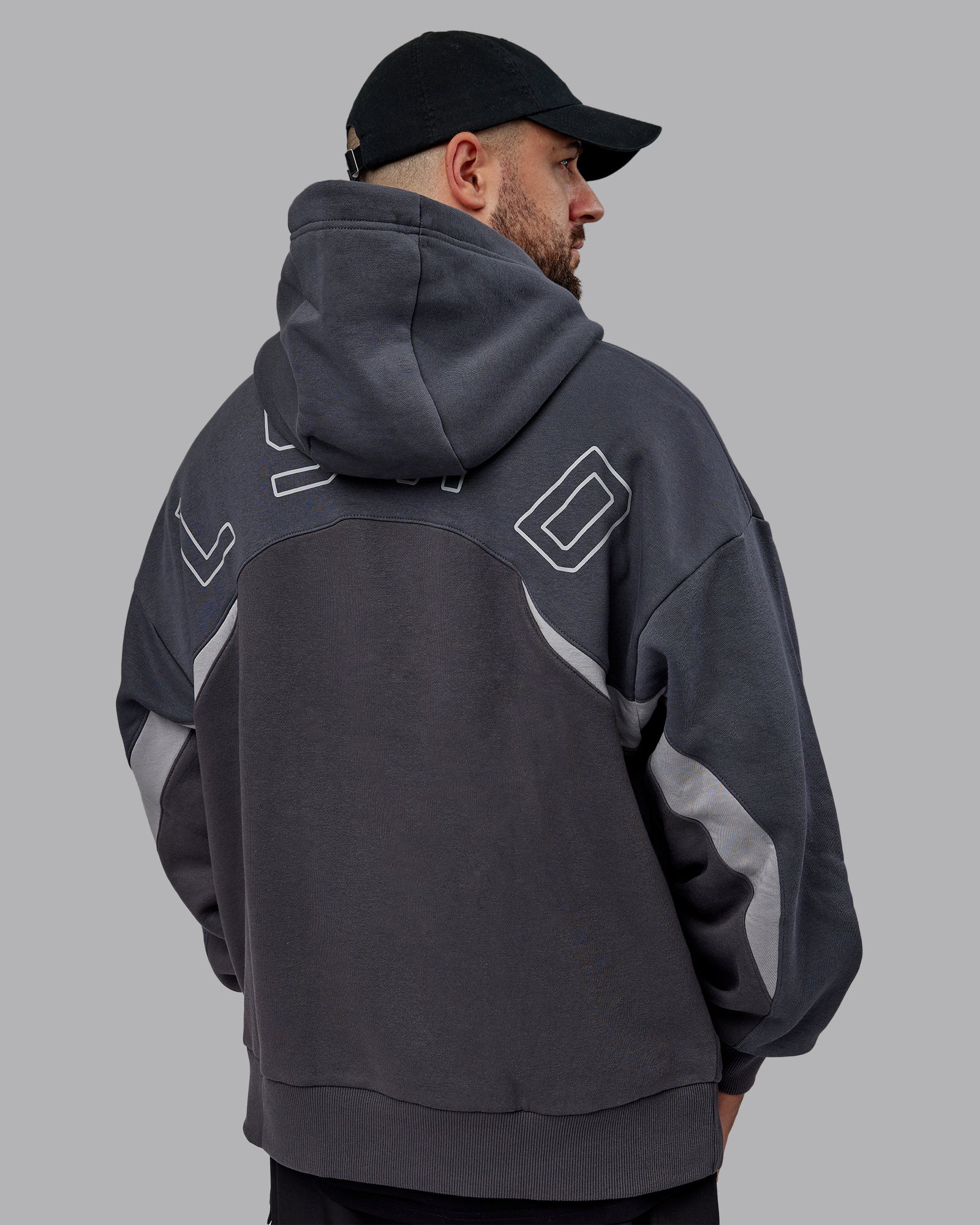 Y2K Concept Panel Hoodie - Asphalt-Turbulance