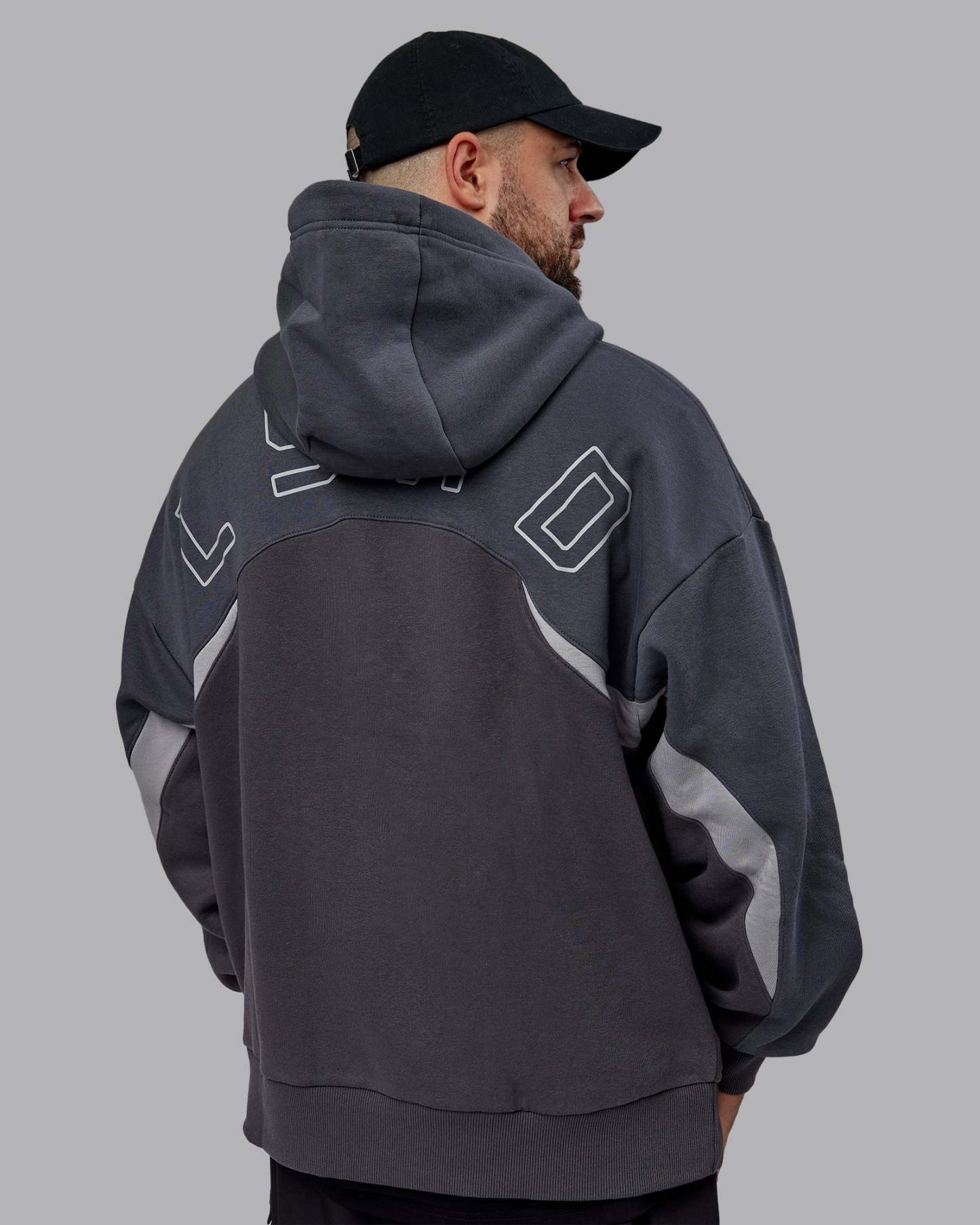 Y2K Concept Panel Hoodie - Asphalt-Turbulance