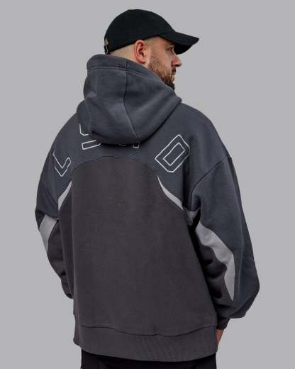 Y2K Concept Panel Hoodie - Asphalt-Turbulance
