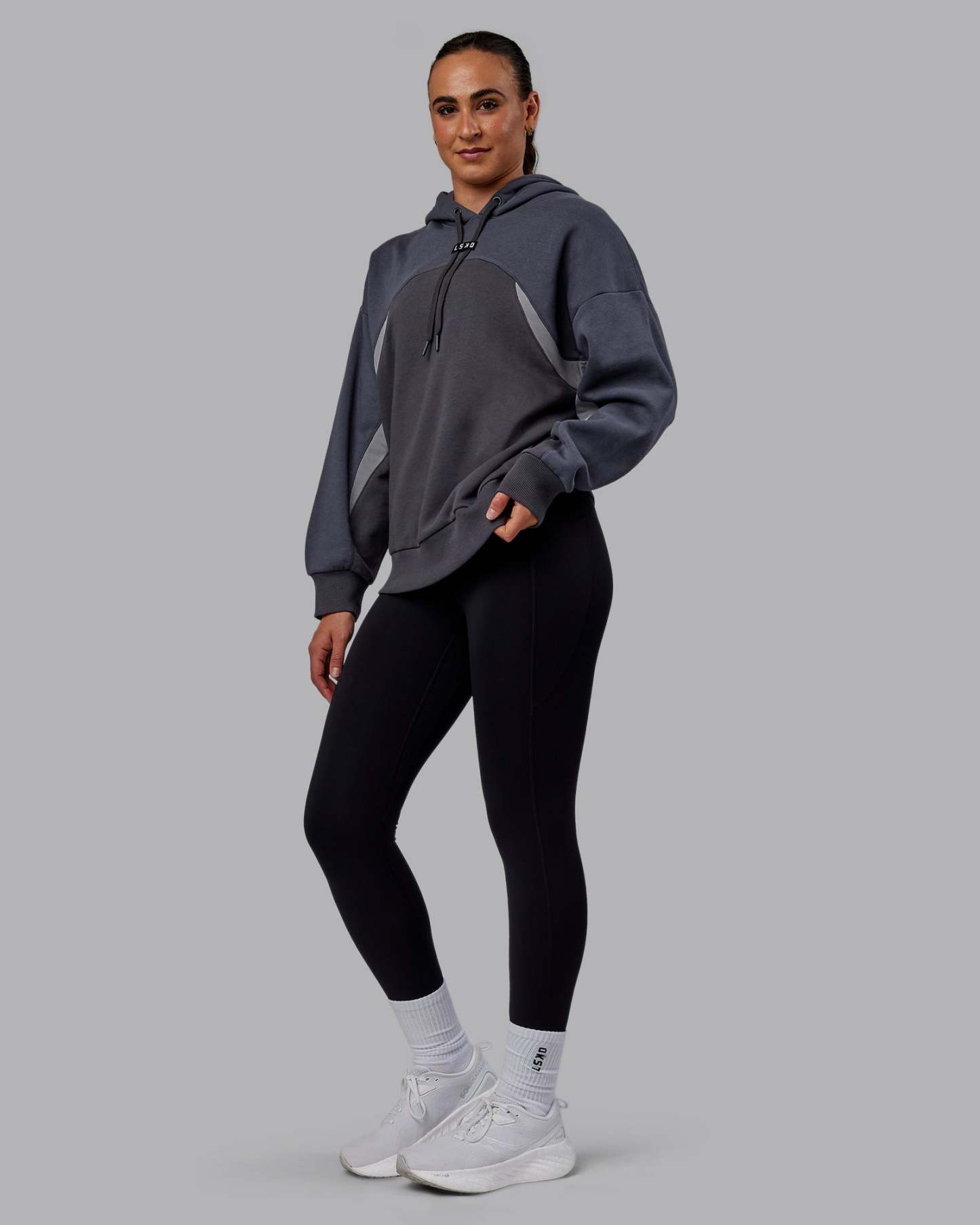 Y2K Concept Panel Hoodie - Asphalt-Turbulance