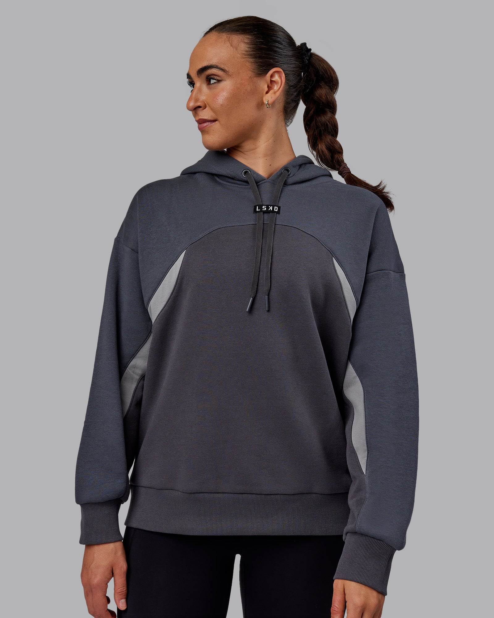 Y2K Concept Panel Hoodie - Asphalt-Turbulance