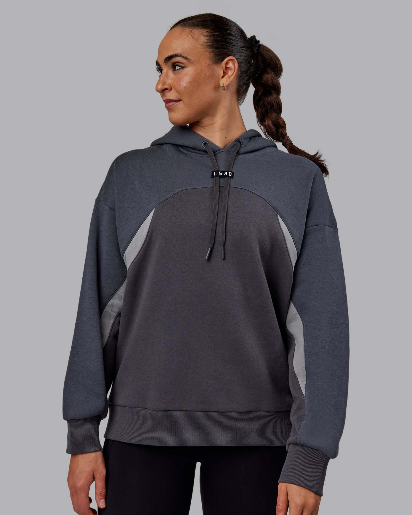 Y2K Concept Panel Hoodie - Asphalt-Turbulance