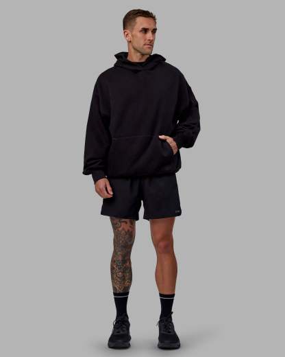 Keep on Running Oversize Hoodie - Black-White