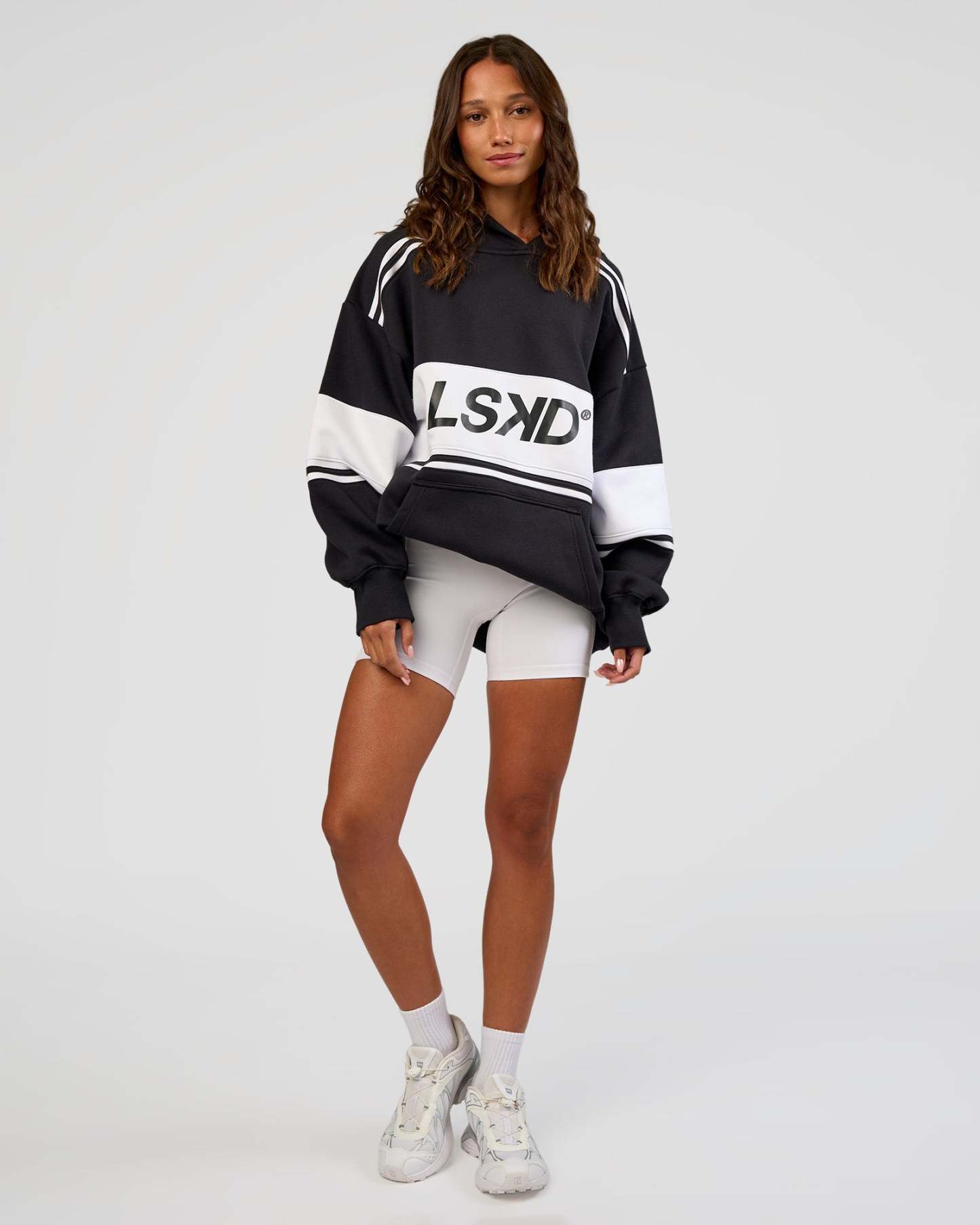 A-Team Oversized Hoodie - Caviar-White