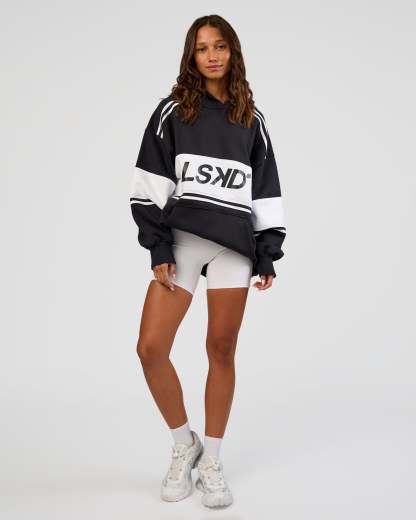 A-Team Oversized Hoodie - Caviar-White