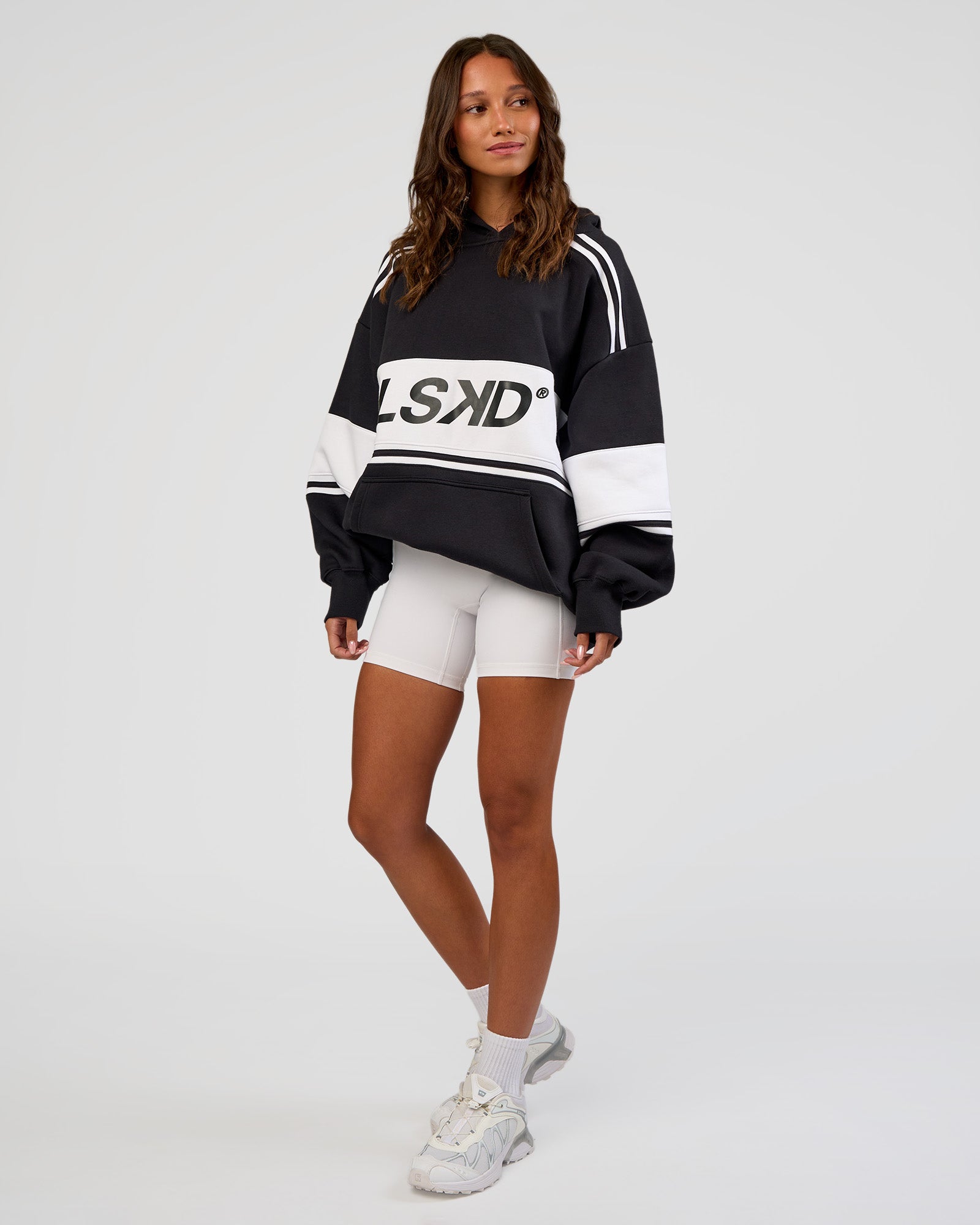 A-Team Oversized Hoodie - Caviar-White