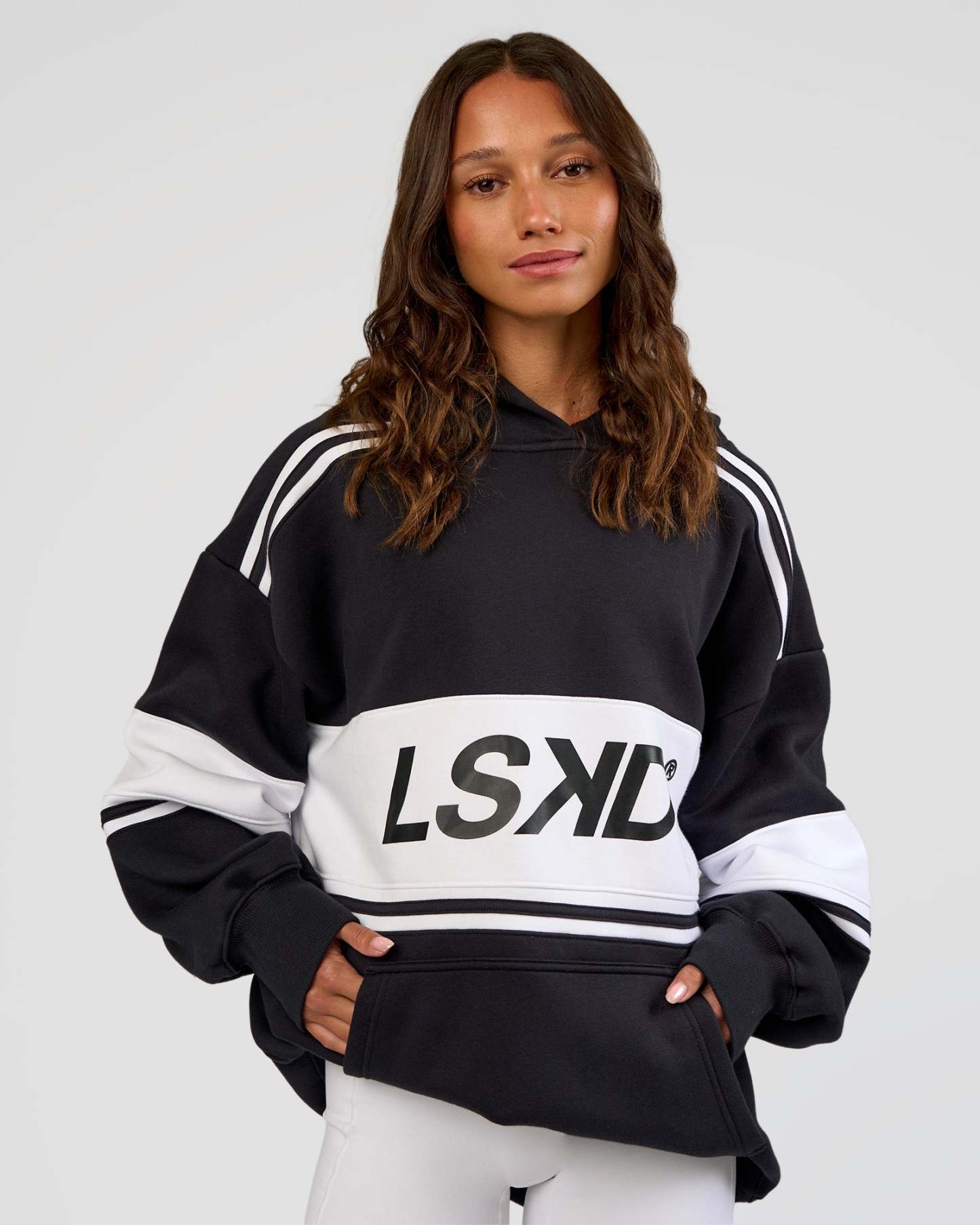A-Team Oversized Hoodie - Caviar-White