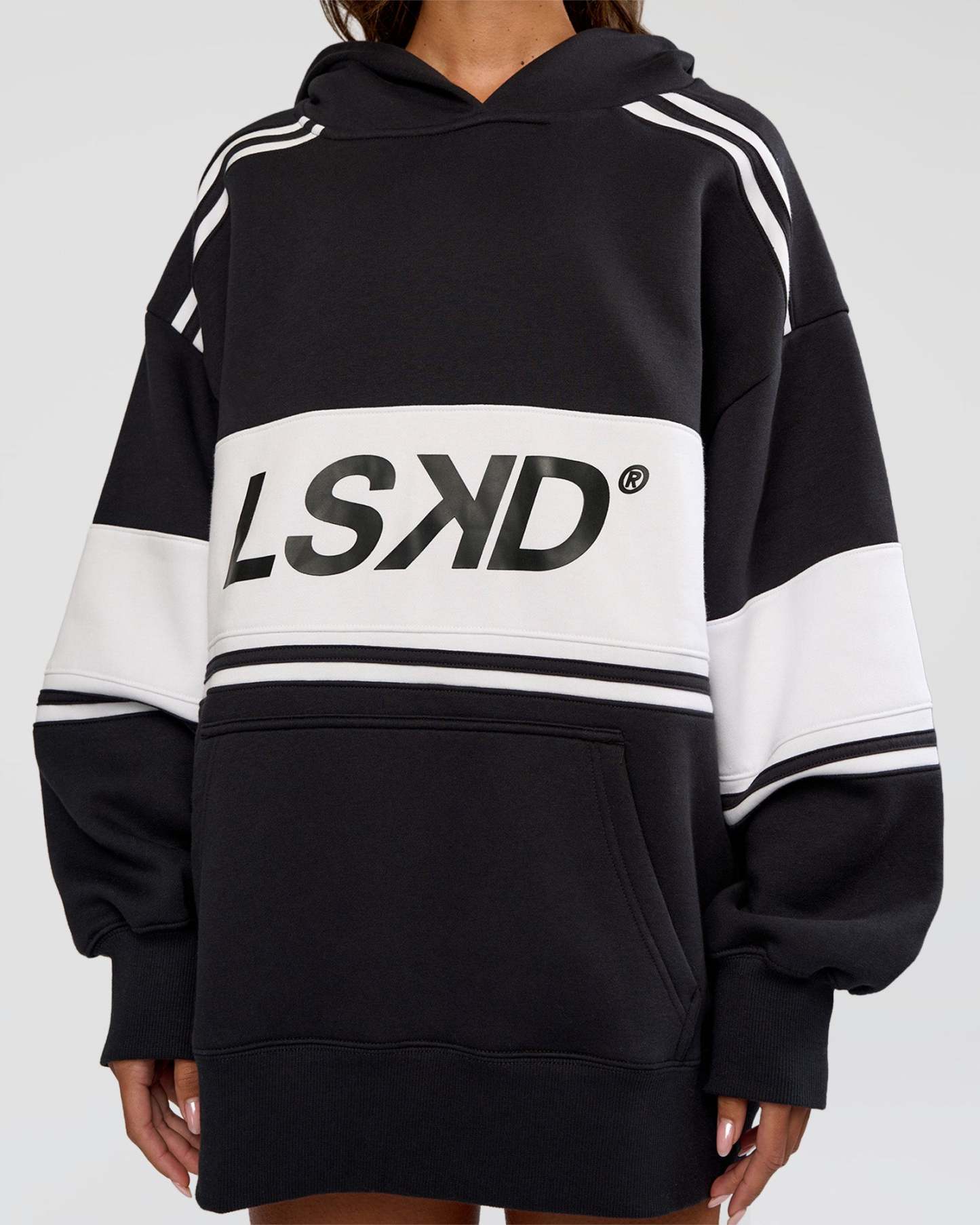 A-Team Oversized Hoodie - Caviar-White