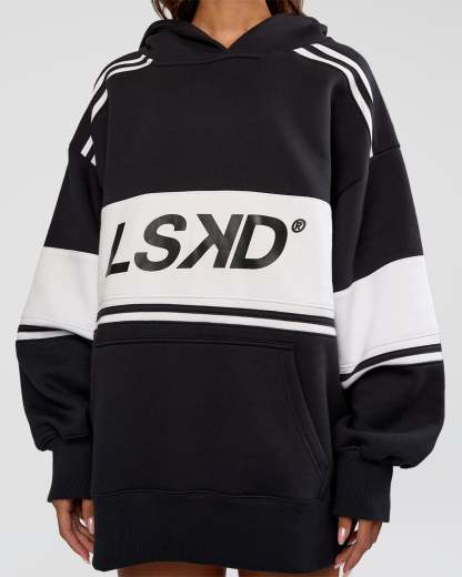 A-Team Oversized Hoodie - Caviar-White