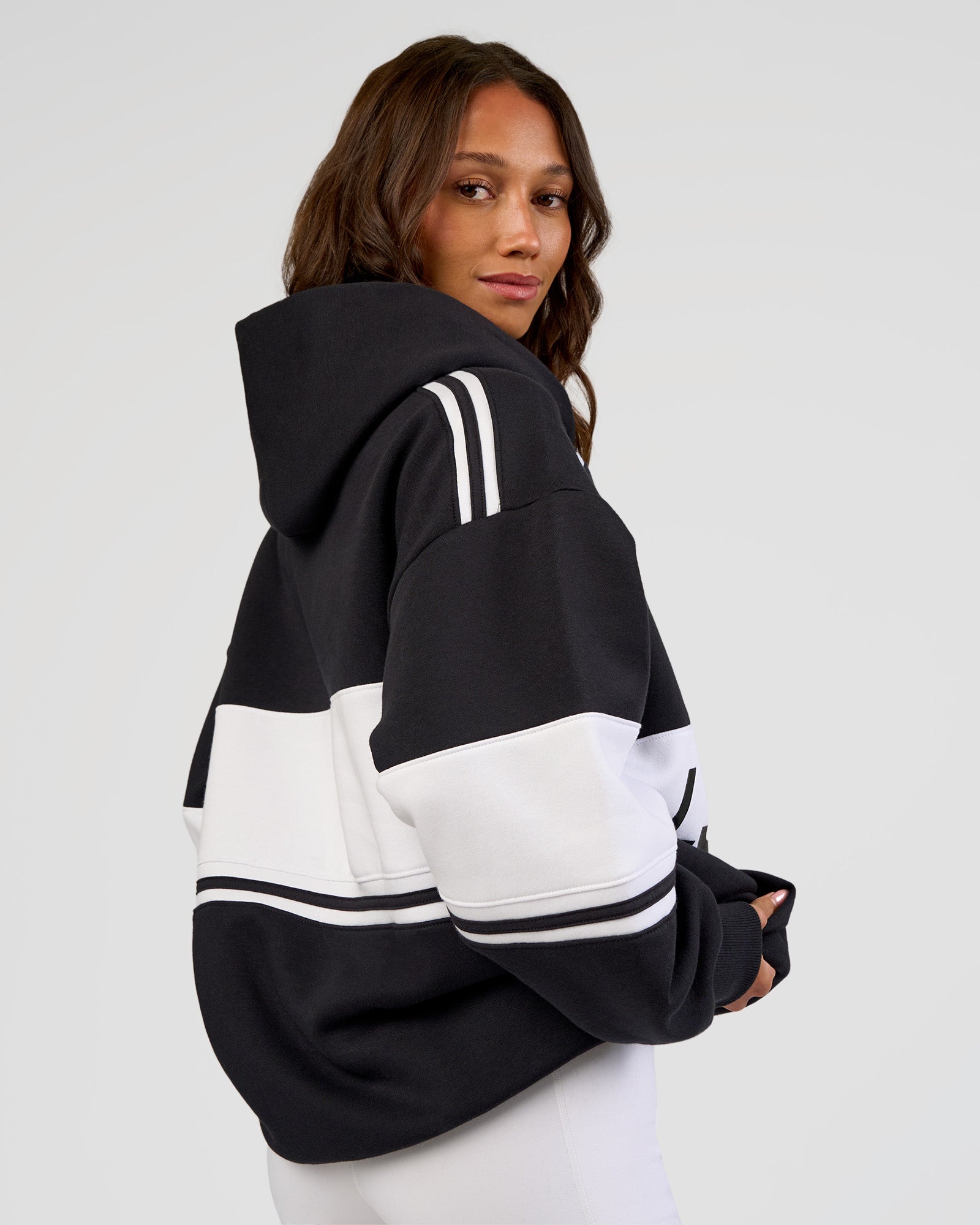 A-Team Oversized Hoodie - Caviar-White