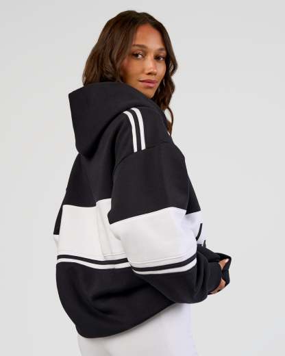 A-Team Oversized Hoodie - Caviar-White