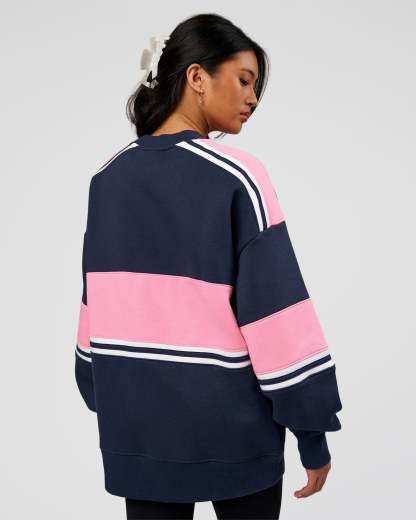 A-Team Sweater Oversize - Future Navy-Candy Pink