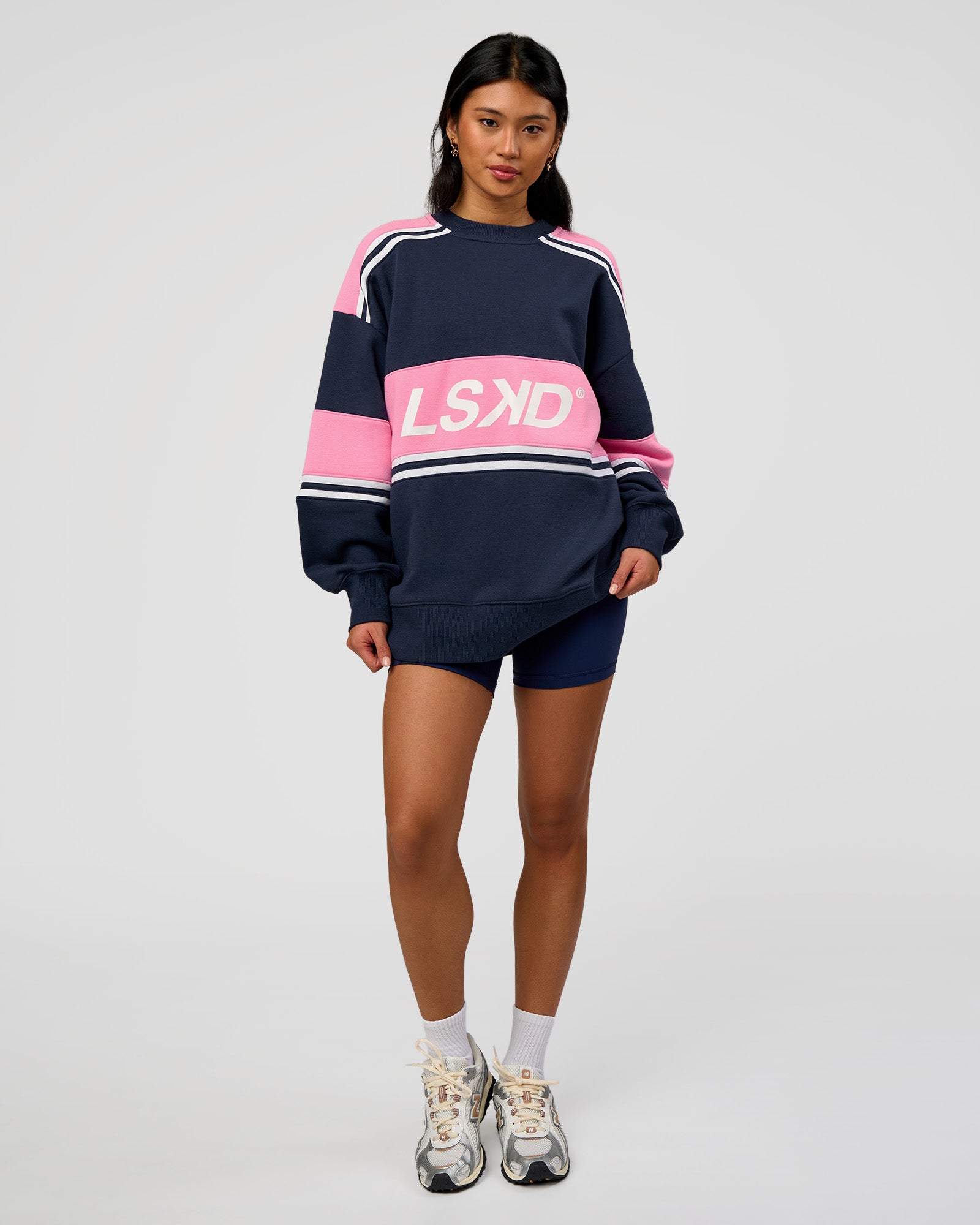 A-Team Sweater Oversize - Future Navy-Candy Pink