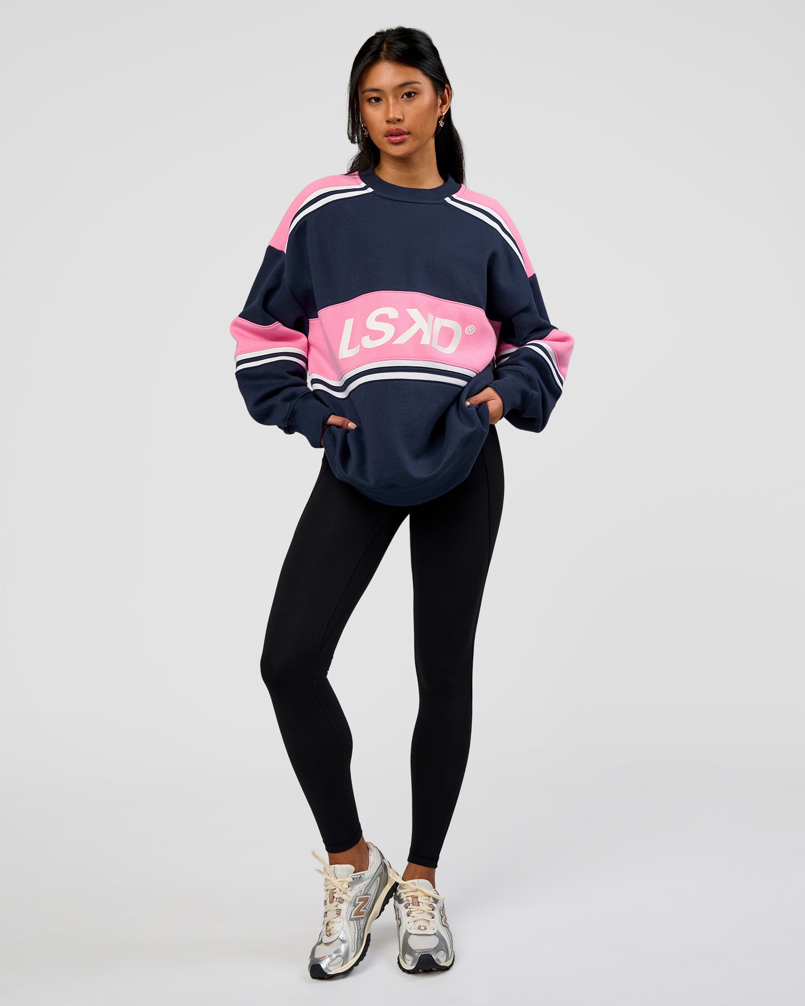 A-Team Sweater Oversize - Future Navy-Candy Pink